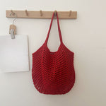 Load image into Gallery viewer, Openwork Cotton Woven Tote Multi-Color  S5P283
