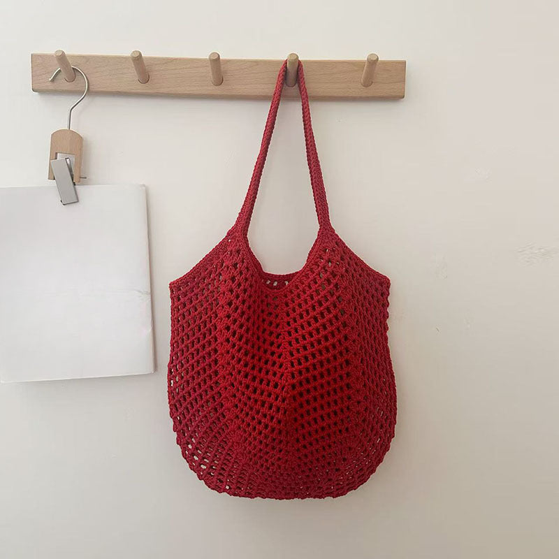 Openwork Cotton Woven Tote Multi-Color  S5P283