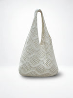 Load image into Gallery viewer, Knit Openwork Diamond Tote Bag Women N6C056