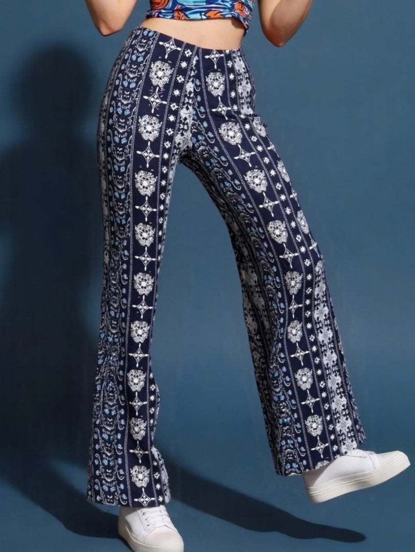 Bohemian High Waist Flared Leggings Pants Women N6F233