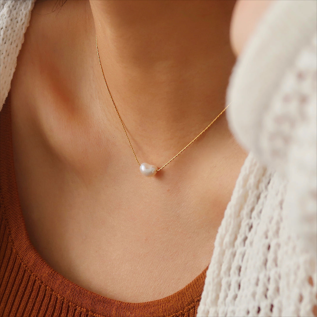 Irregular Baroque Freshwater Pearl Choker Gold Plated N6H177