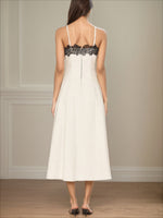 Load image into Gallery viewer, Lace Contrast Off Shoulder Summer Dress Women N6F215