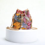 Load image into Gallery viewer, Floral Embroidered Sequin Mesh Bucket Bag Women N6E010