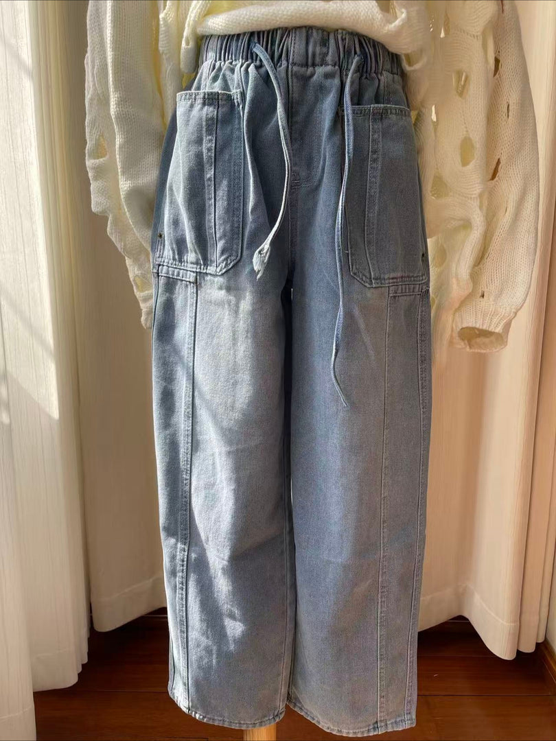 Baggy Low Rise Crop Jeans Women N6C284