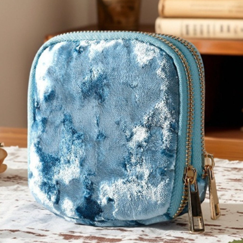 Ombre Tassel Velvet Jewelry Pouch with Double Layer N6E076