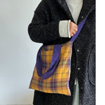 Load image into Gallery viewer, Purple Corduroy Reversible Shoulder Bag S5P274