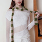 Load image into Gallery viewer, Furry Striped Skinny Knit Scarf Women Autumn N6H251
