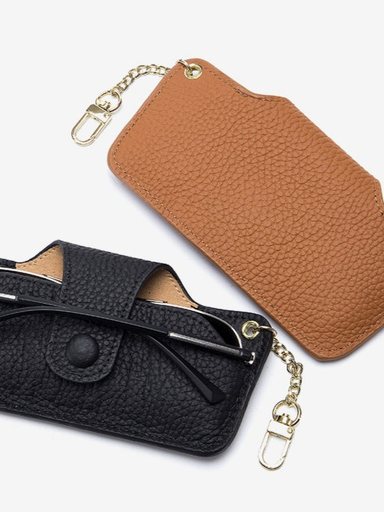 Genuine Leather Vintage Sunglasses Case Women N6C280