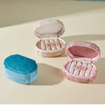 Load image into Gallery viewer, Velvet Shell Ring Box Jewelry Organizer with Display N6E068