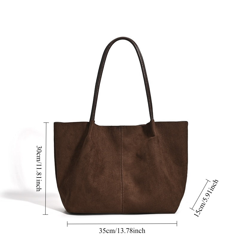 Women's Suede Tote Shoulder Handbag N6J163