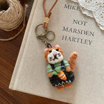Load image into Gallery viewer, Nepal Handmade Wool Felt Animal Charm Keychain N6G036