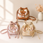 Load image into Gallery viewer, Jacquard Bow Detail Bucket Bag Women N6E007