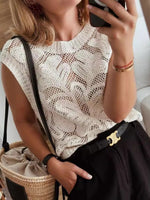 Load image into Gallery viewer, Loose Hollow Knit Vest Crop Top Women Commuter N6G268