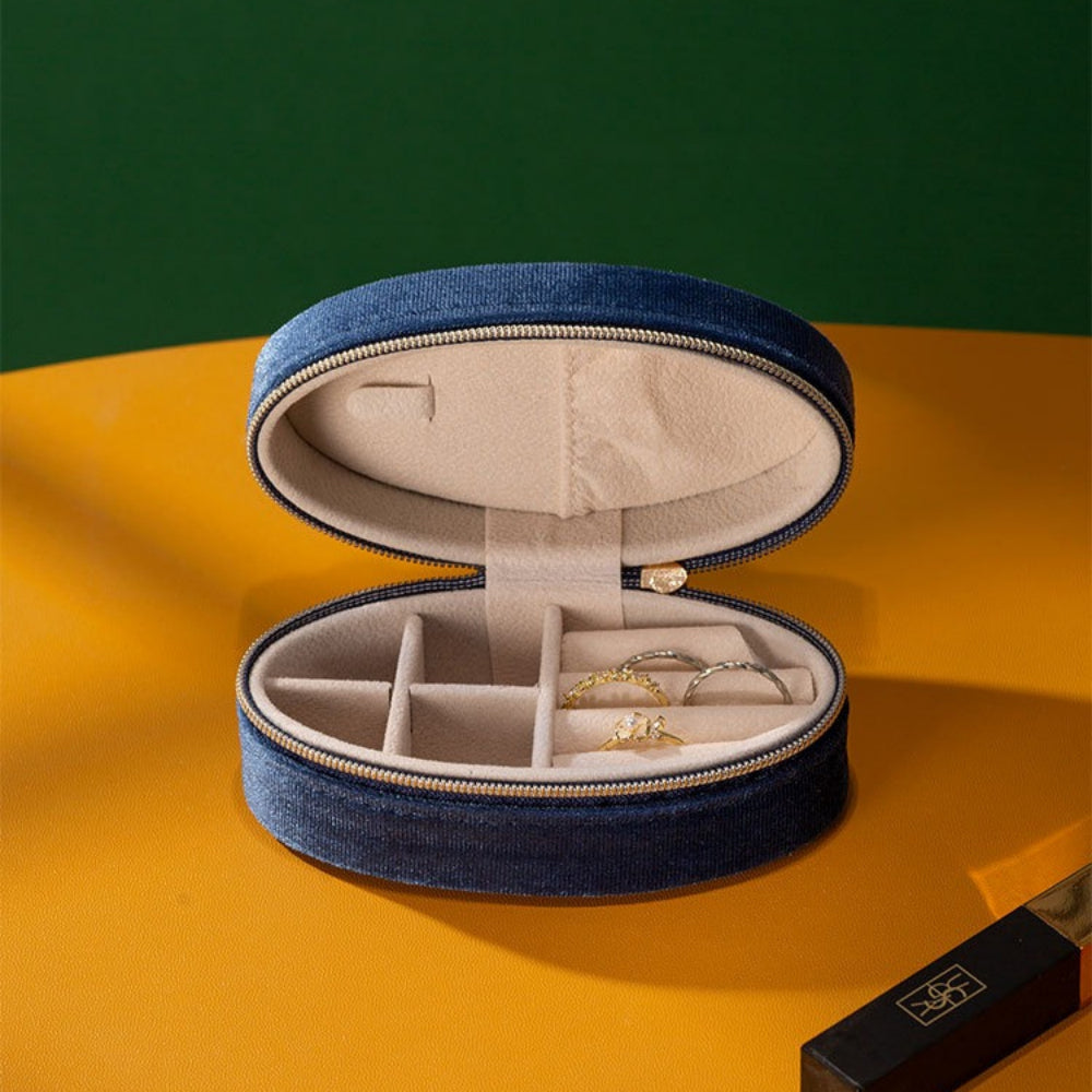 Natural Stone Velvet Jewelry Organizer Box N6G058