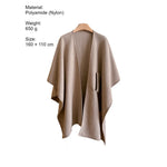 Load image into Gallery viewer, Solid Split Shawl Women Winter Warm Outerwear N6H239