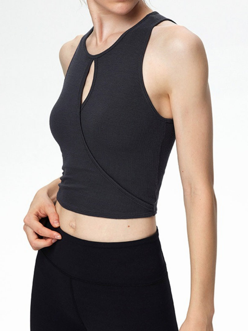 Ribbed Sports Bra Yoga Crop Top High Support N6F019