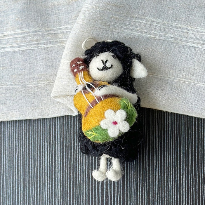 Cute Wool Felt Lamb Keyring Ornament Gift N6G005