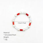 Load image into Gallery viewer, Seed Beads Bracelet Handwoven Color Block Pearl  S5P039