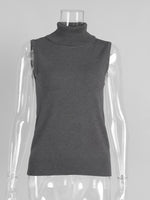 Load image into Gallery viewer, Knit Sleeveless Vest High Neck Tank Top Women Simple N6G132