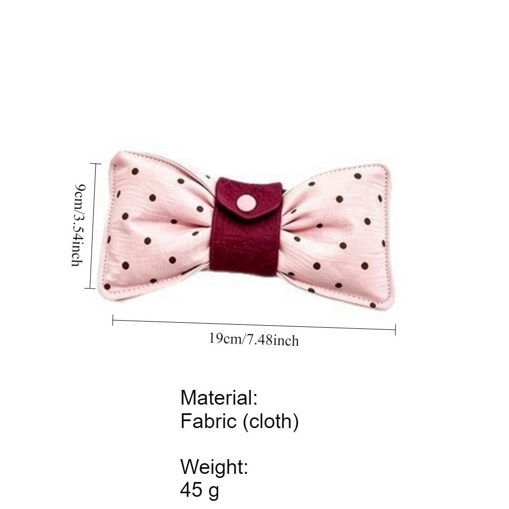 Bow Button Closure Eyeglass Case Sunglasses Pouch N6G103