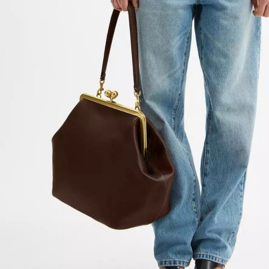 Women's PU Dumpling Clip Shoulder Bag N6J170