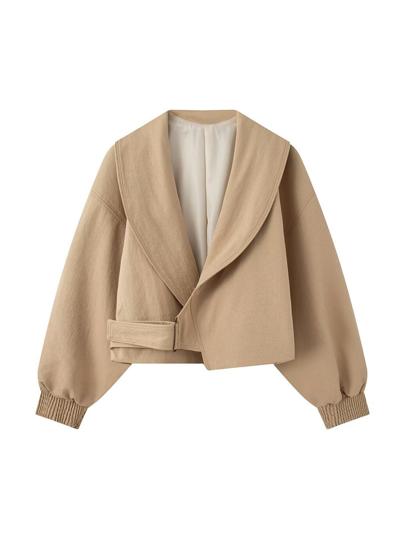 Casual Notch Lapel Buckle Jacket Women Multi-Color N6G167