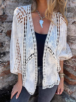Load image into Gallery viewer, Batwing Lace Embroidered Cardigan Cover-Up N6G271