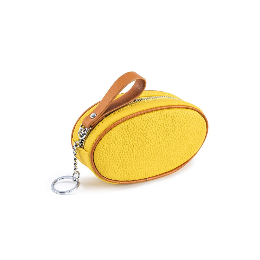 Genuine Leather Mini Coin Purse with Keychain N6E065