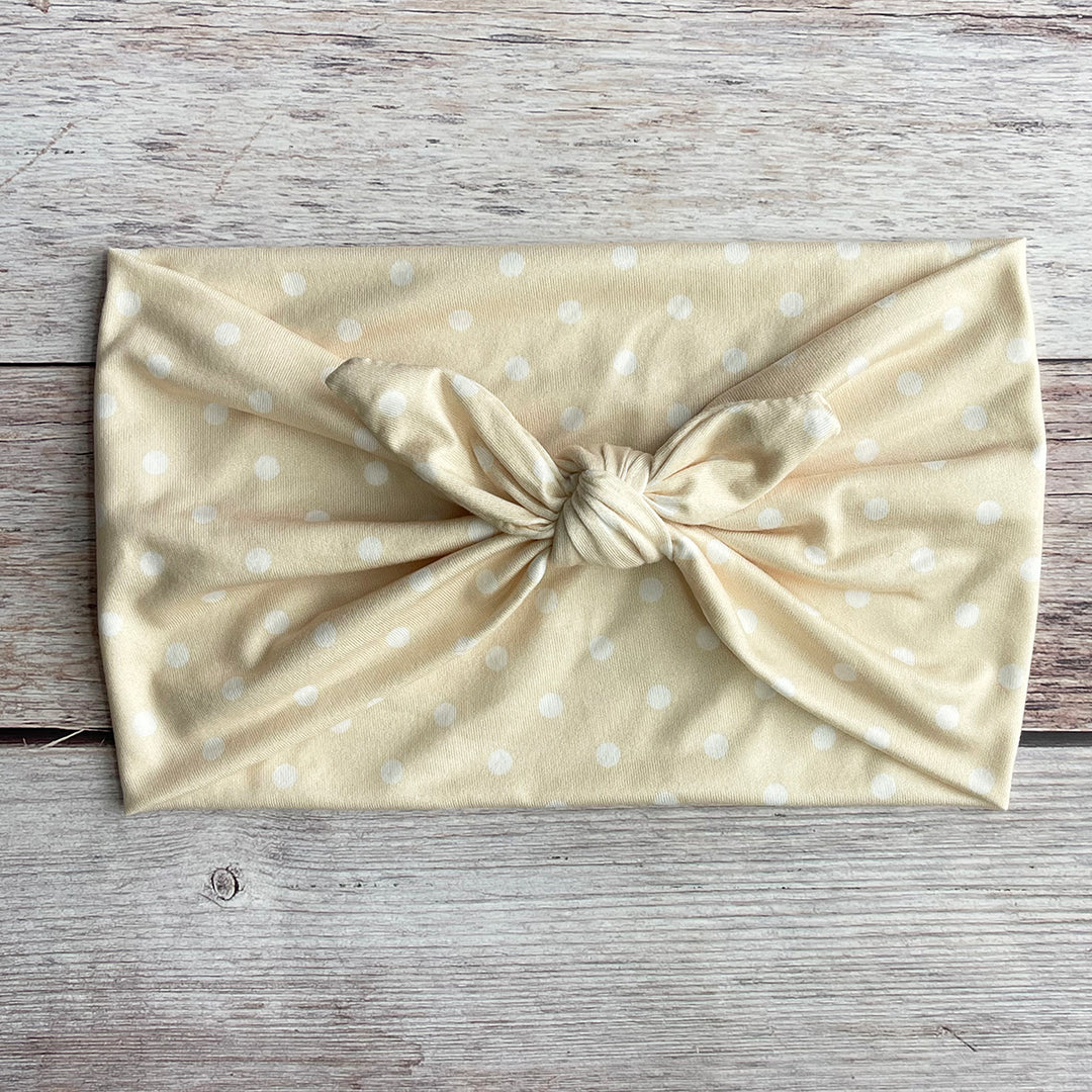 Polka Dot Headband Wide Elastic Bow Hairband Retro N6F073
