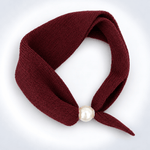 Load image into Gallery viewer, Womens Pearl Magnetic Clasp Knit Neck Scarf N6K270