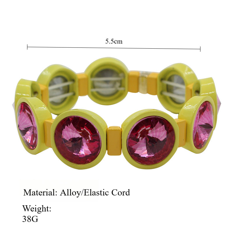 Enamel Prism Bead Bracelet Modular Elastic S5P207
