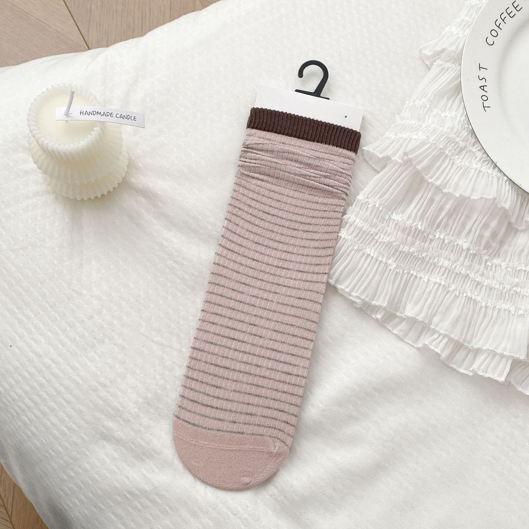 Dopamine Color Block Stripe Stack Socks Women N6H016
