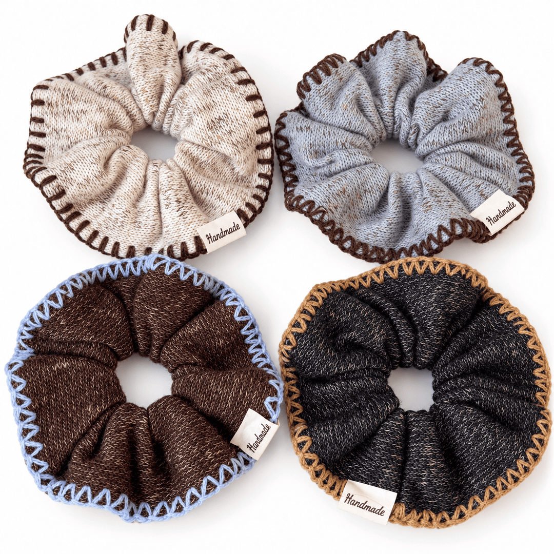 Womens Contrast Wave Knit Scrunchie N6K024