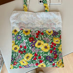 Load image into Gallery viewer, Lace Trim Floral Tote Bag Women Book Bag N6E035