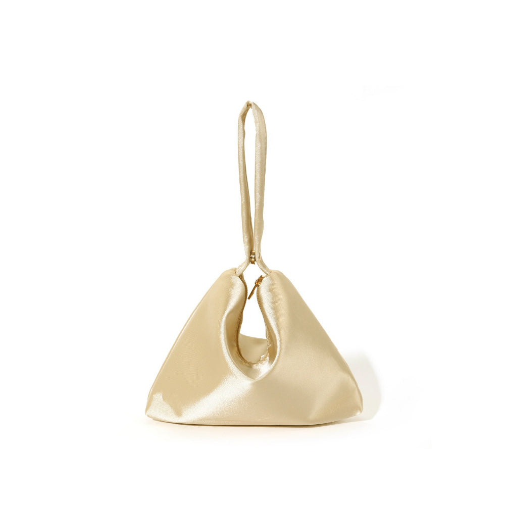 Satin Triangle Evening Clutch Magnetic Closure N6F100