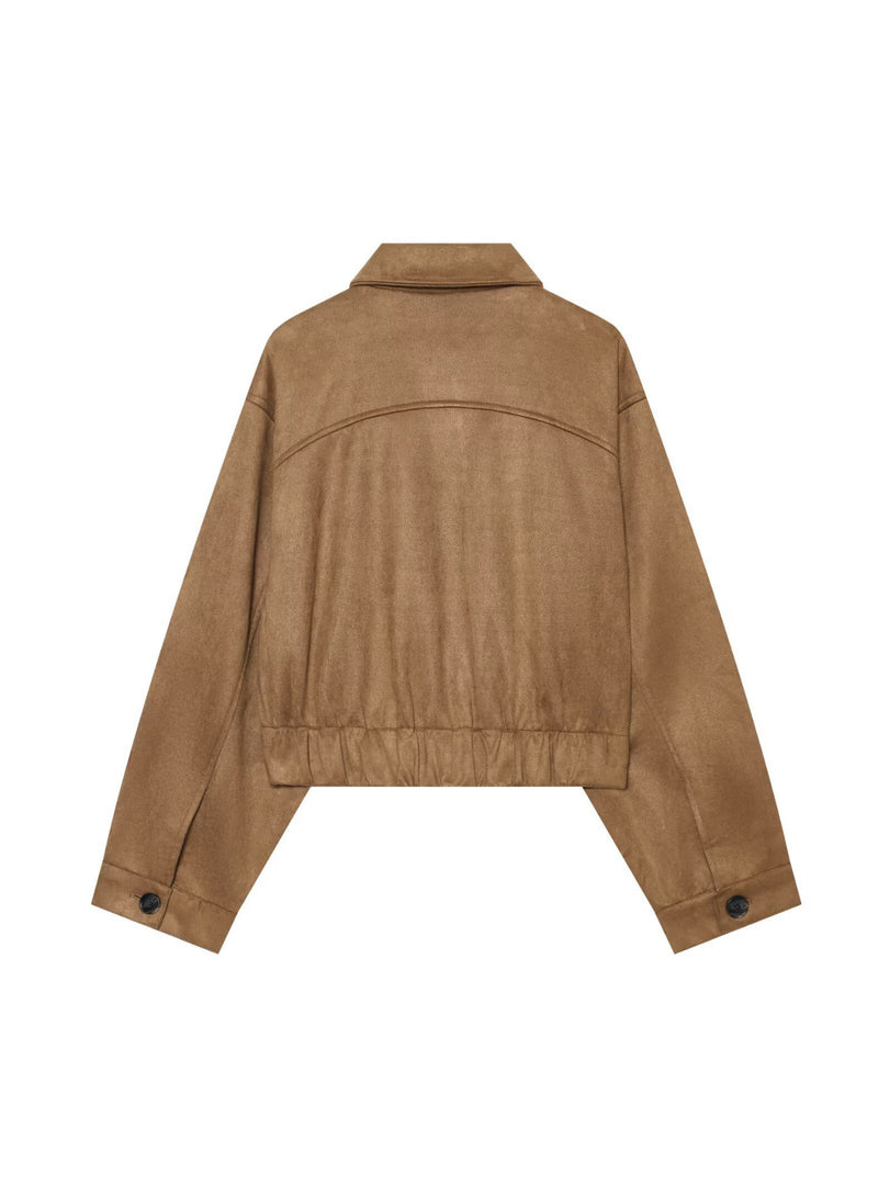 Fashion Lapel Single-Breasted Slim Fit Jacket Brown N6G166