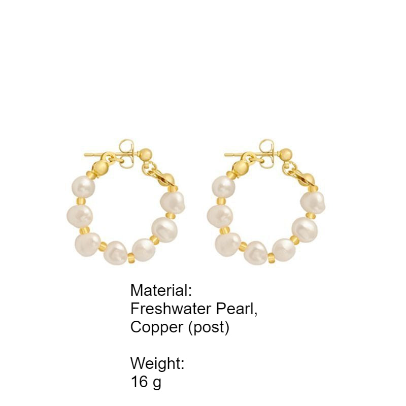 Freshwater Pearl Stud Earrings Copper Post N6H164