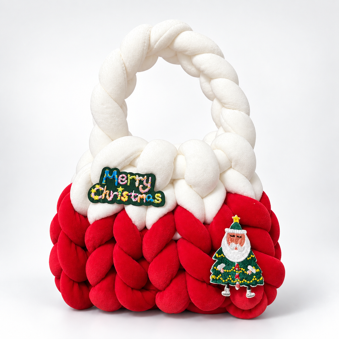 Women's Small Woven Velvet Christmas Bag N6J209