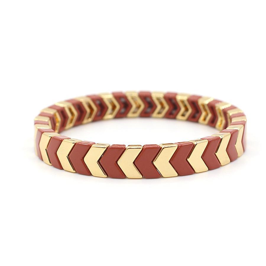 Arrow Beads Bracelet Tribal Enamel Elastic Adjustable S5P049