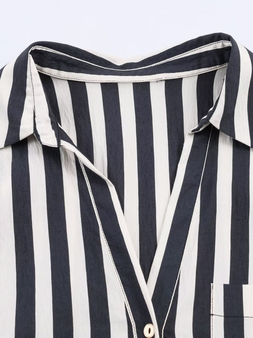 Relaxed Stripe Oversized Shirt Women N6C110