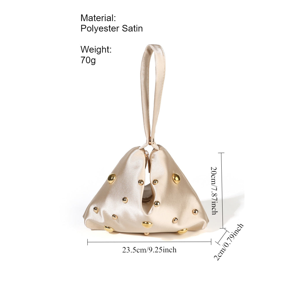 Satin Triangle Evening Clutch Magnetic Closure N6F100