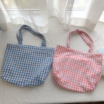 Load image into Gallery viewer, Grid Canvas Shoulder Bag Everyday Casual Tote N6F109