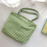 Load image into Gallery viewer, Grid Canvas Shoulder Bag Everyday Casual Tote N6F109