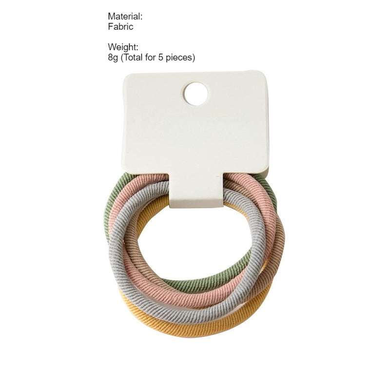 5 Pack Twisted Hair Ties High Elasticity Solid Colors N6F128
