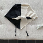 Load image into Gallery viewer, Colorblock Wool Blend Triangle Scarf Shawl Women N6H248