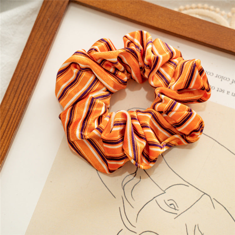 Velvet Scrunchie Spooky Pattern High Elasticity N6H202
