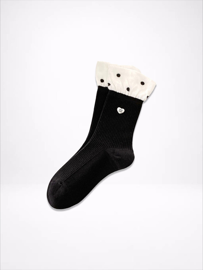 Bow Letter Label Slouch Socks Women N6C167