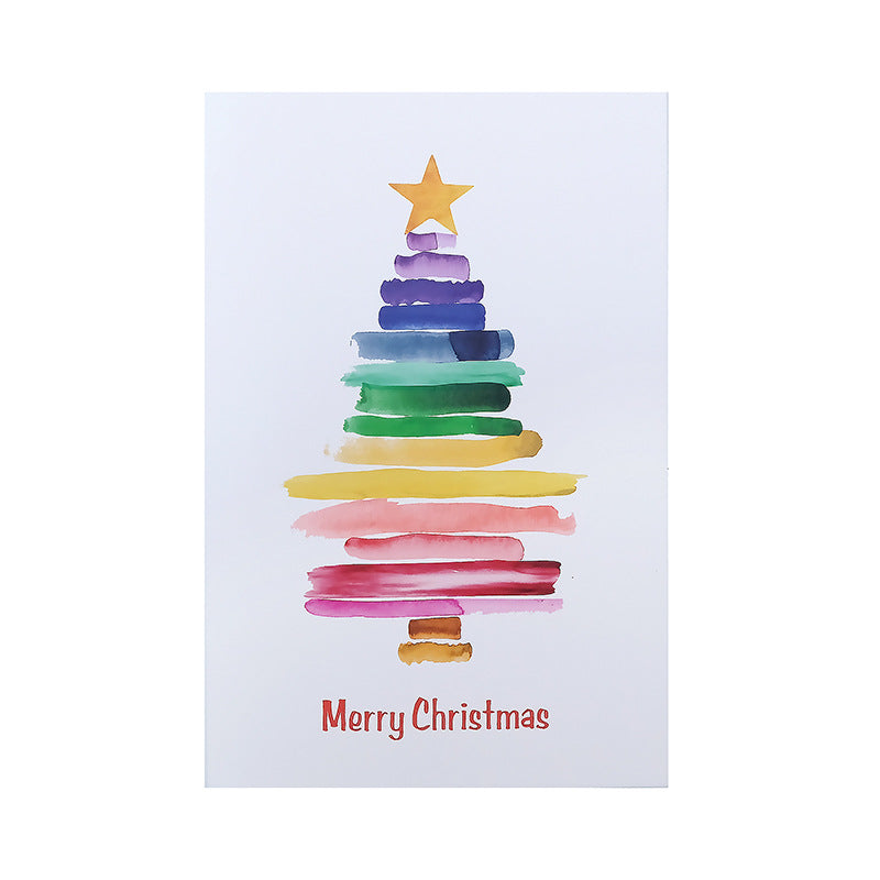Watercolor Christmas Tree Greeting Cards with Envelopes N6K299