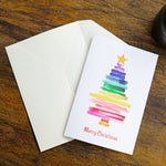 Load image into Gallery viewer, Watercolor Christmas Tree Greeting Cards with Envelopes N6K299