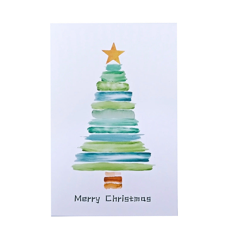 Watercolor Christmas Tree Greeting Cards with Envelopes N6K299
